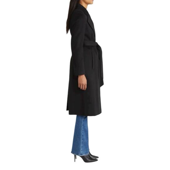 Sam Edelman Belted Navy Blue Wool Blend Long Coat Trench US 8 MSRP $240 NWOT - Picture 5 of 5